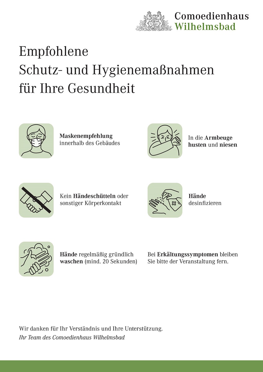 Hygienehinweise für Veranstaltungen im Comoedienhaus Wilhelmsbad